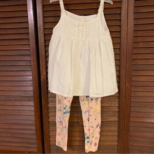 BCBGirls White eyelet top & floral leggings